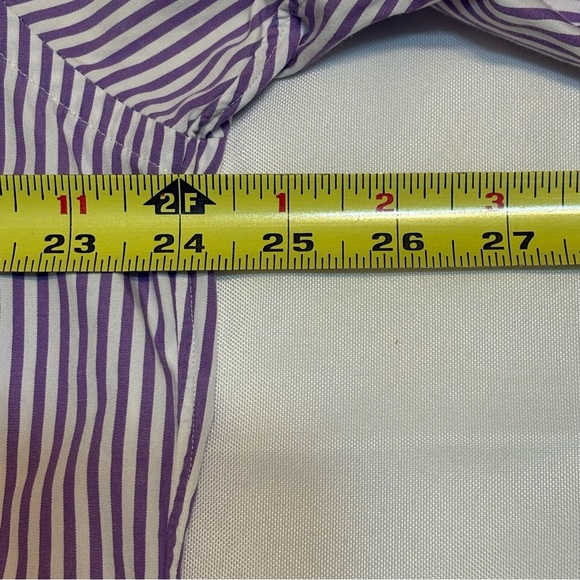 Brooks Brothers Eggplant and White Striped Dress Shirt Size 16 1/2 35 - Picture 4 of 9
